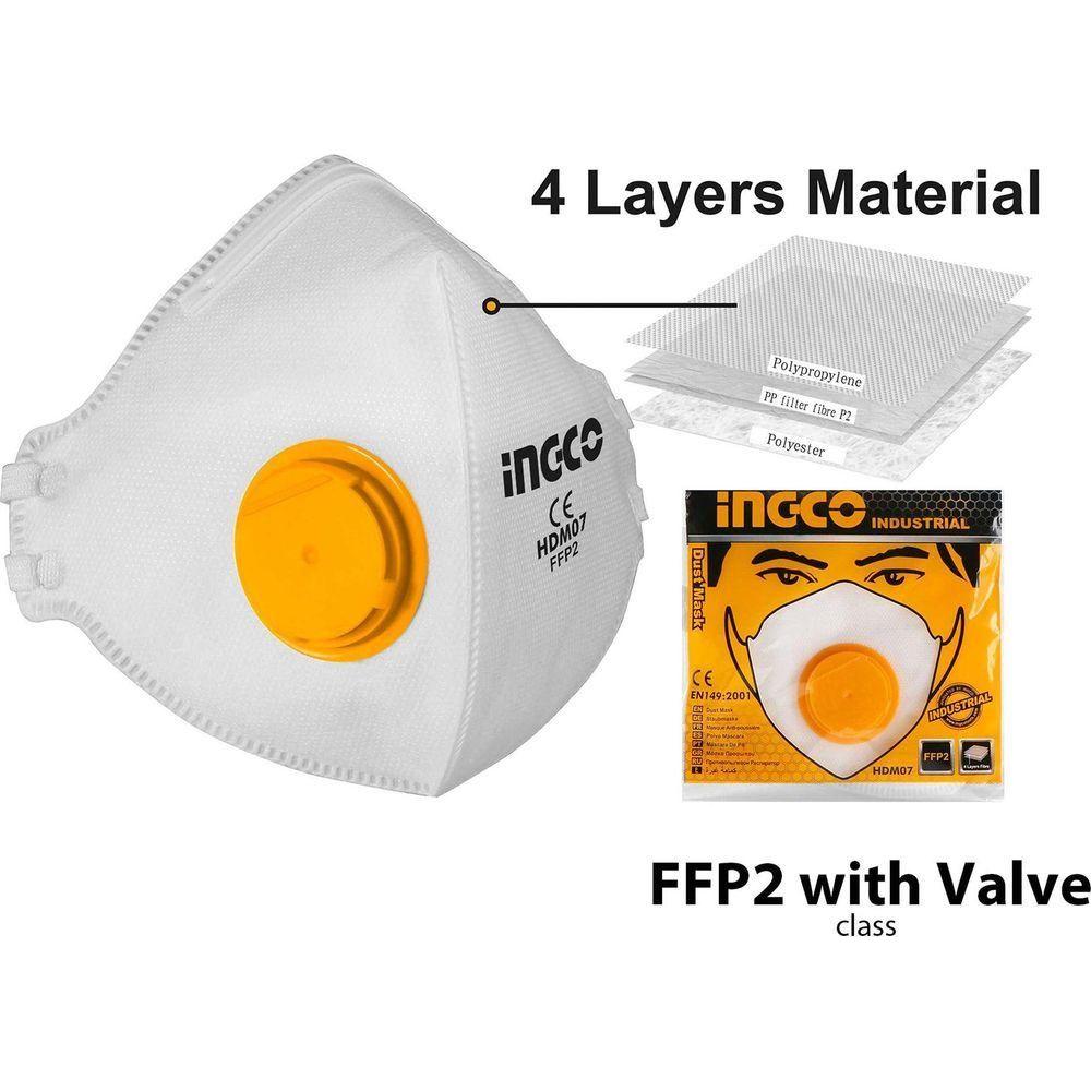 Ingco HDM07 Dust Mask with Valve (4 Layer Material) - KHM Megatools Corp. Ingco HDM07 Dust Mask with Valve (4 Layer Material) - KHM Megatools Corp.